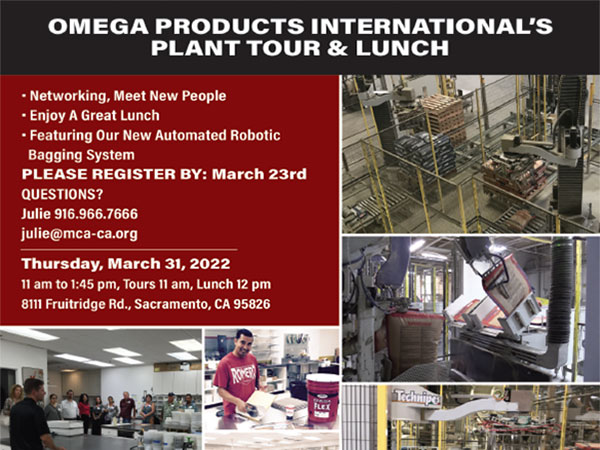 Omega Products International Plant Tour – Sacramento, CA