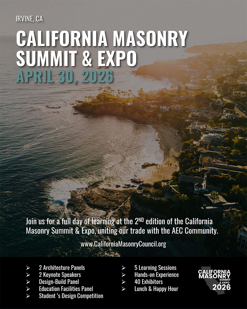 California Masonry Summit & Expo – April 30, 2026