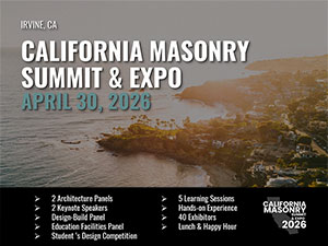 California Masonry Summit & Expo – April 30, 2026