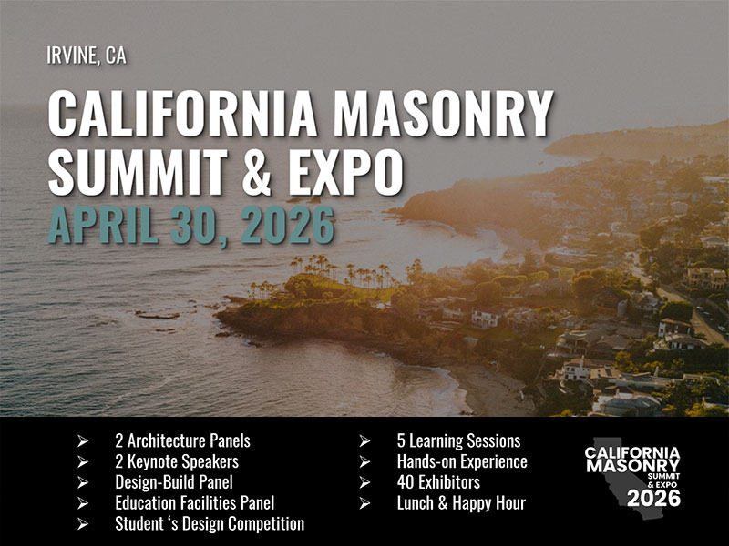 California Masonry Summit & Expo – April 30, 2026